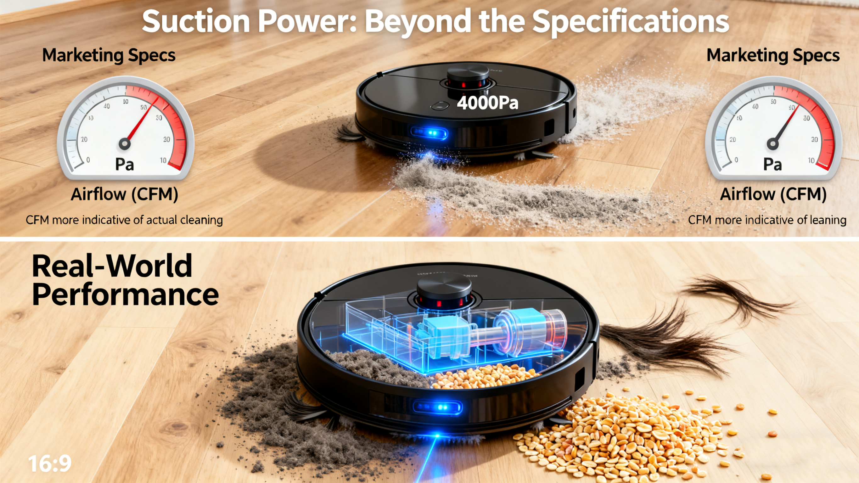 Saugleistung: Übersteigt die Spezifikationen