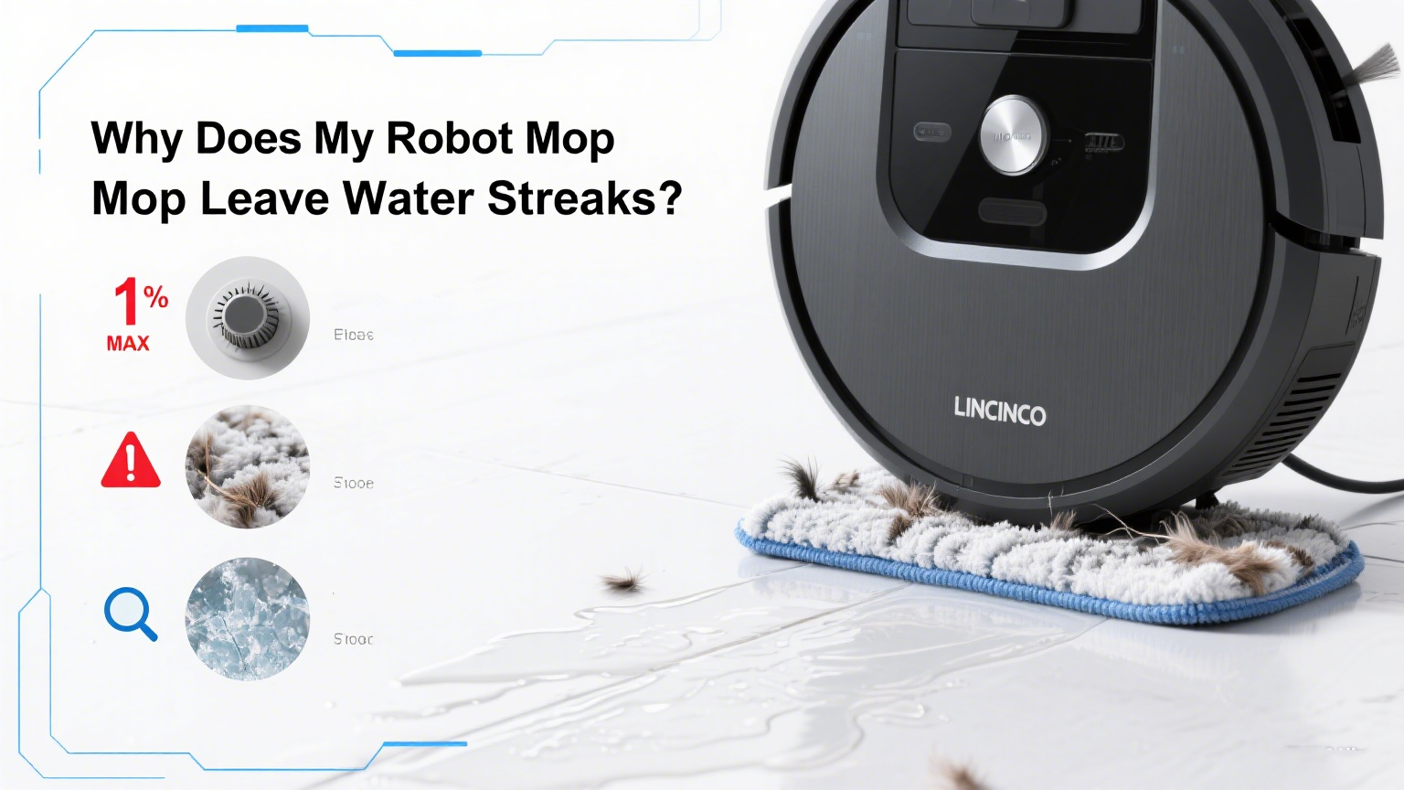 Warum bleiben Wasserflecken übrig, nachdem der geschwungene Roboter die Reinigung beendet hat?