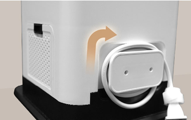 Aufbewahrung des Netzkabels