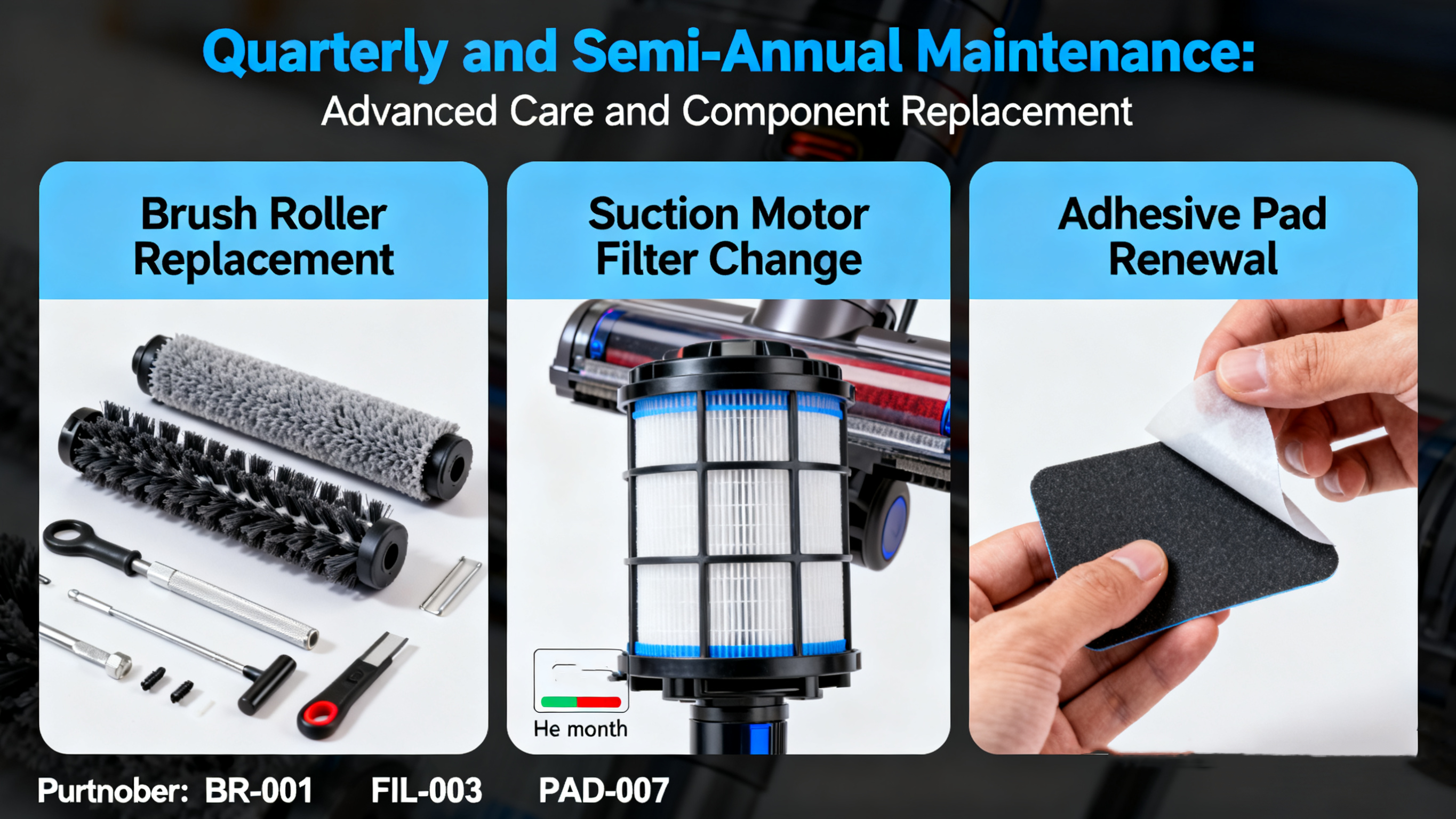 Viertelj&auml;hrliche und halbj&auml;hrliche Wartung: Erweiterte Pflege und Komponentenaustausch