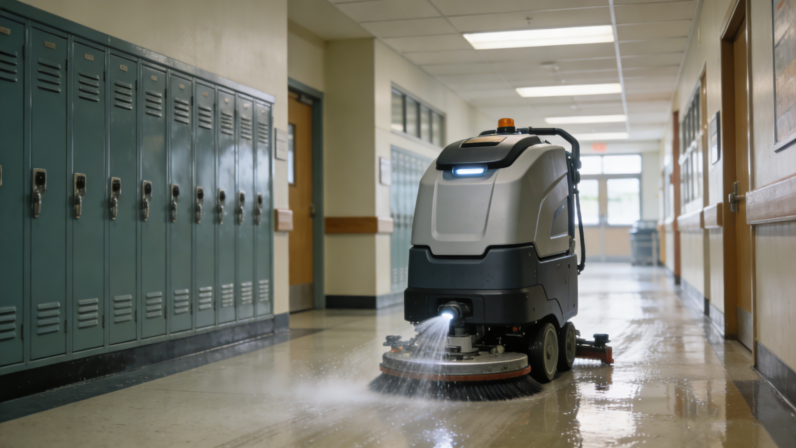 Wie benutzt man einen Bodenschrubber?