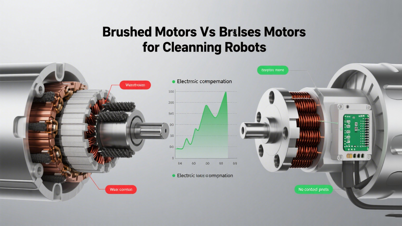 Gebürstete Motoren gegen bürstenlose Motoren zum Reinigen von Robotern
