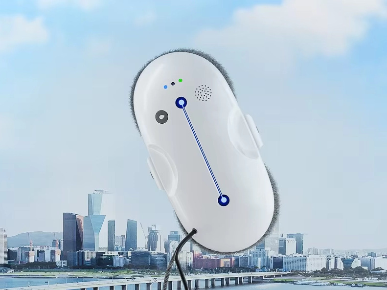 Fensterputzroboter für rahmenloses Glas