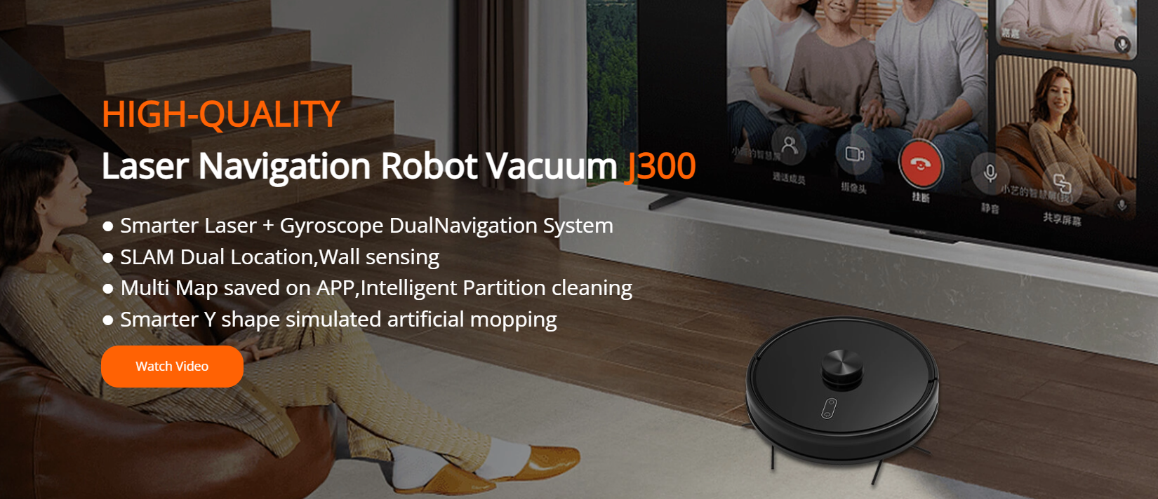 Lincinco J300 Laserroboter-Staubsauger